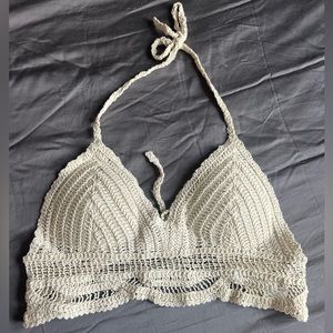Cream Crotchet Top/Bikini Top